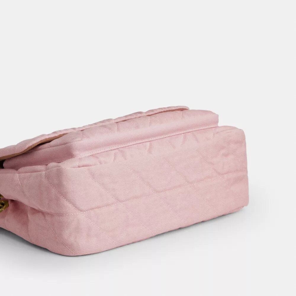 Gență crossbody Elodie din denim „Loved” cu matlasare