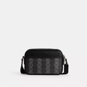 Gență crossbody Graham din Signature Canvas cu dungi