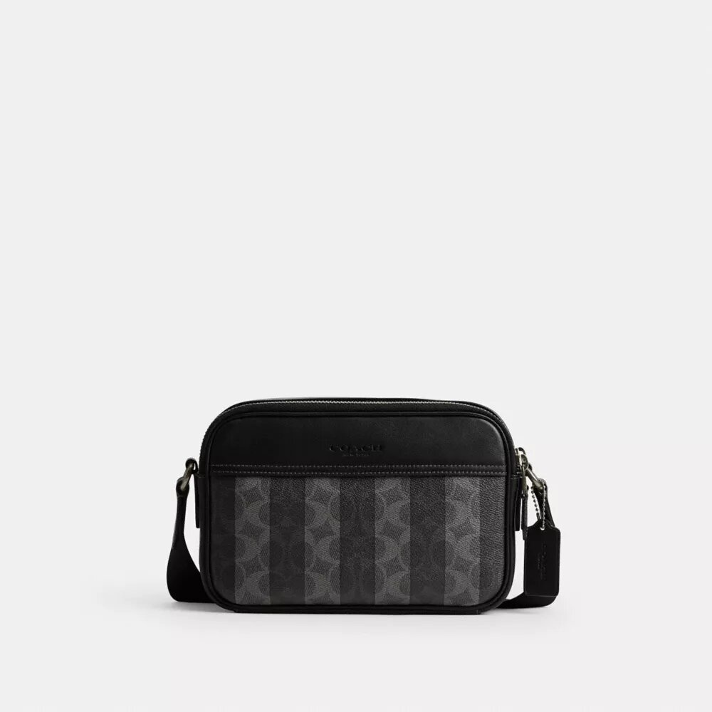 Gență crossbody Graham din Signature Canvas cu dungi
