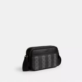 Gență crossbody Graham din Signature Canvas cu dungi