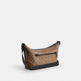 Gență crossbody mică model Finn cu portfard din Signature Canvas