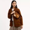 Gență crossbody mini Carey din piele de vițel cu imprimeu de vacă