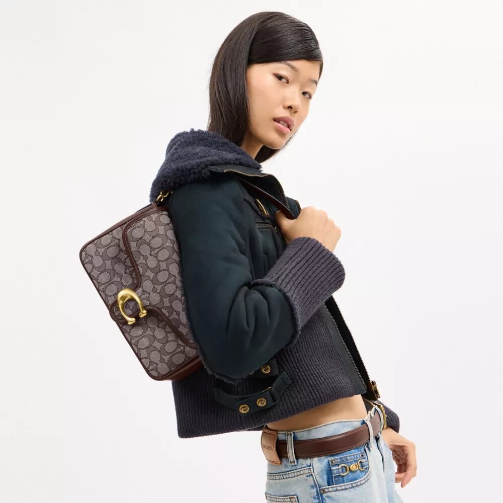 Gență de umăr moale din țesătură Soft Tabby, cu model Jacquard caracteristic