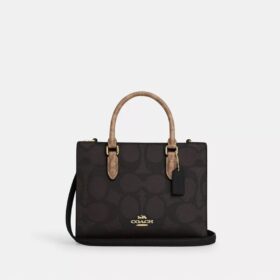Gență Tote mică „Maggie” din Signature Canvas cu imprimeu în blocuri
