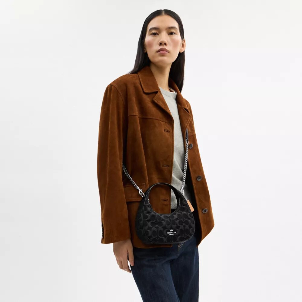 Gența crossbody mini Carmen, din denim caracteristic