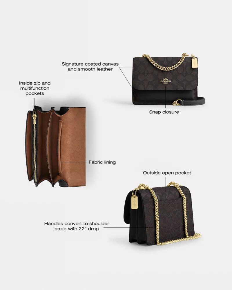 Genți crossbody mini Klare cu curea transversală din Signature Canvas