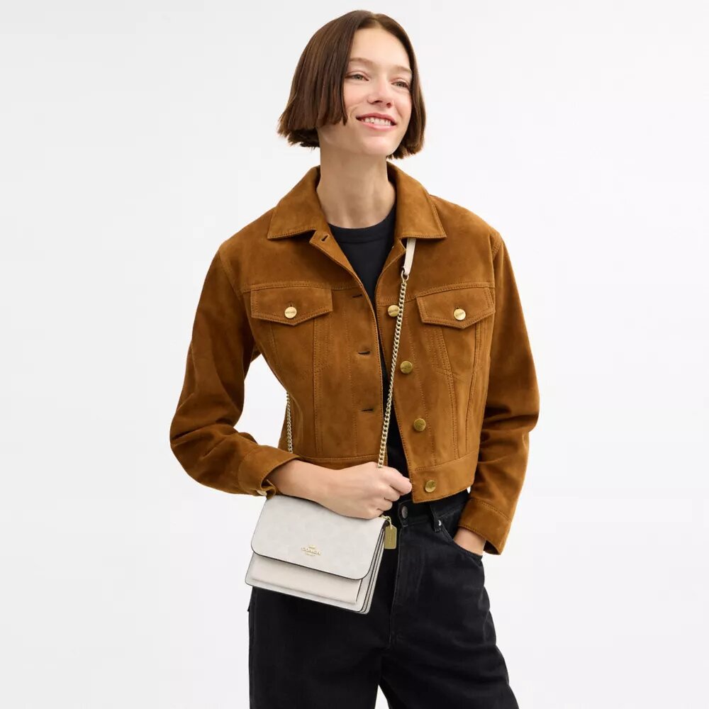 Genți crossbody mini Klare cu curea transversală din Signature Canvas