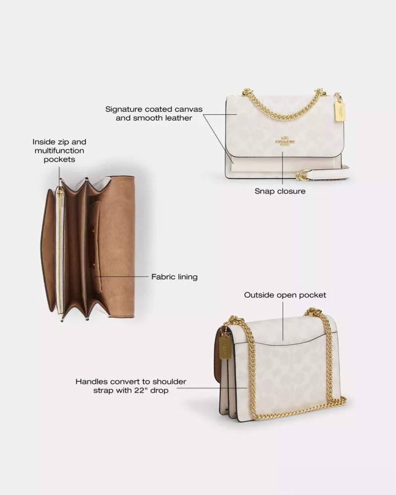 Genți crossbody mini Klare cu curea transversală din Signature Canvas