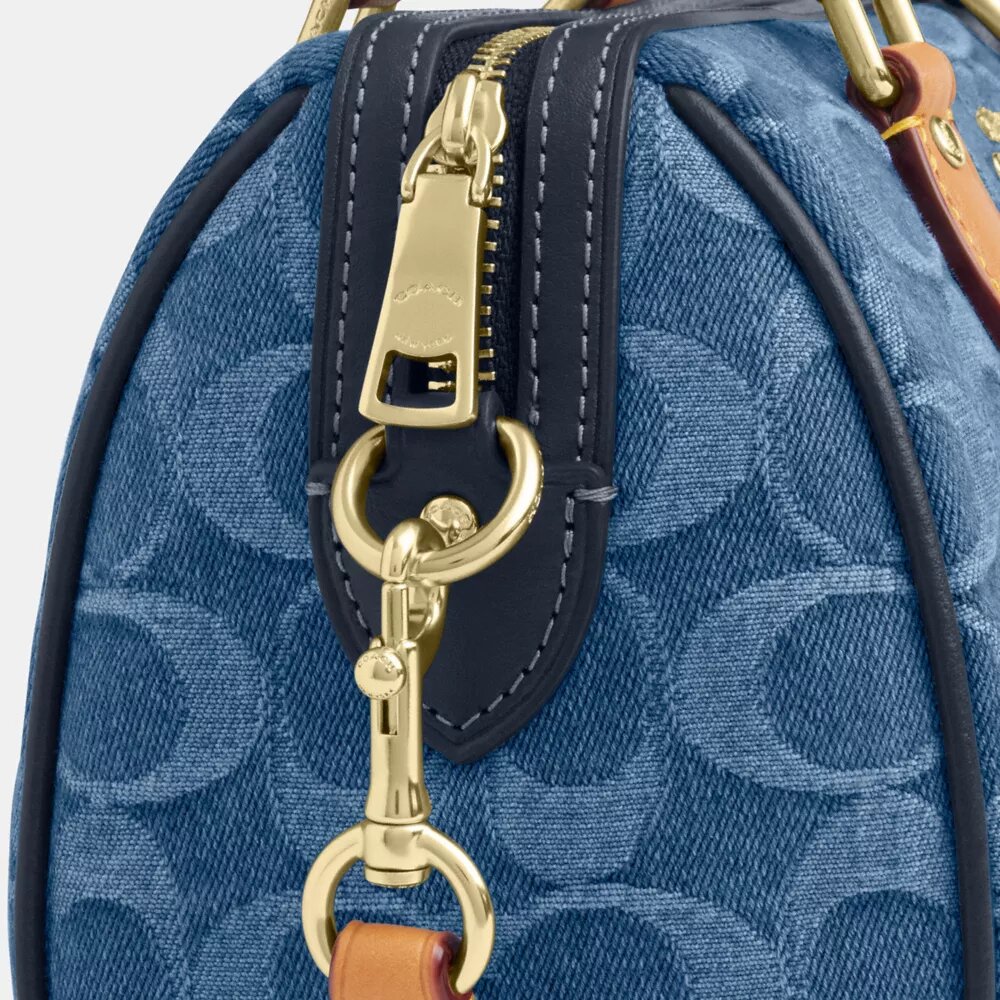 Genți crossbody mini Rowan cu curea transversală, din denim caracteristic