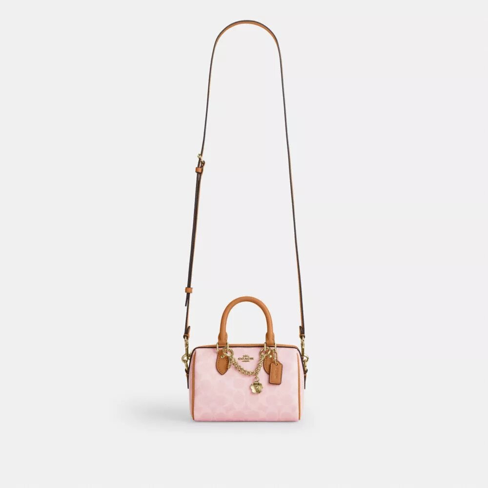 Genți crossbody mini Rowan din Signature Canvas cu pandantive