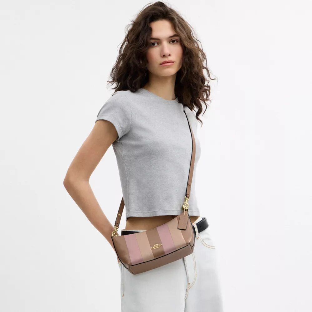 Genți de umăr Caitlin cu patchwork în dungi