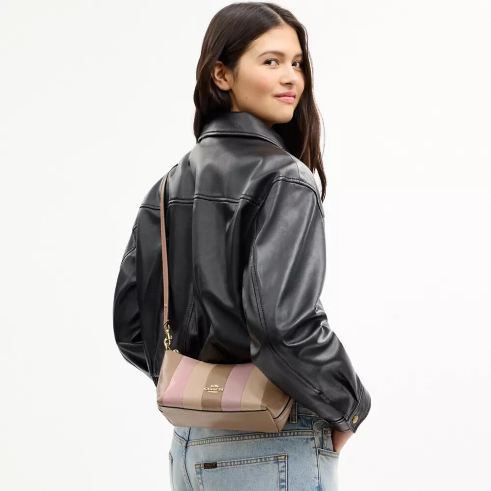 Genți de umăr Caitlin cu patchwork în dungi