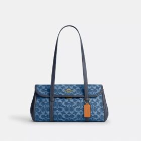 Genți de umăr cu clapă Bridget din denim caracteristic