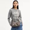 Genți de umăr Faye din jacquard semnătură cu broderie florală