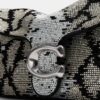 Genți de umăr Tabby 26 cu motiv de piele de șarpe cu mărgele