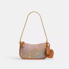 Genți Swinger 20 cu lanț din jacquard cu model Crystal Signature