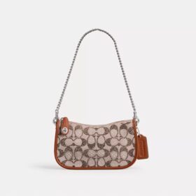 Genți Swinger 20 cu lanț din jacquard cu model Crystal Signature
