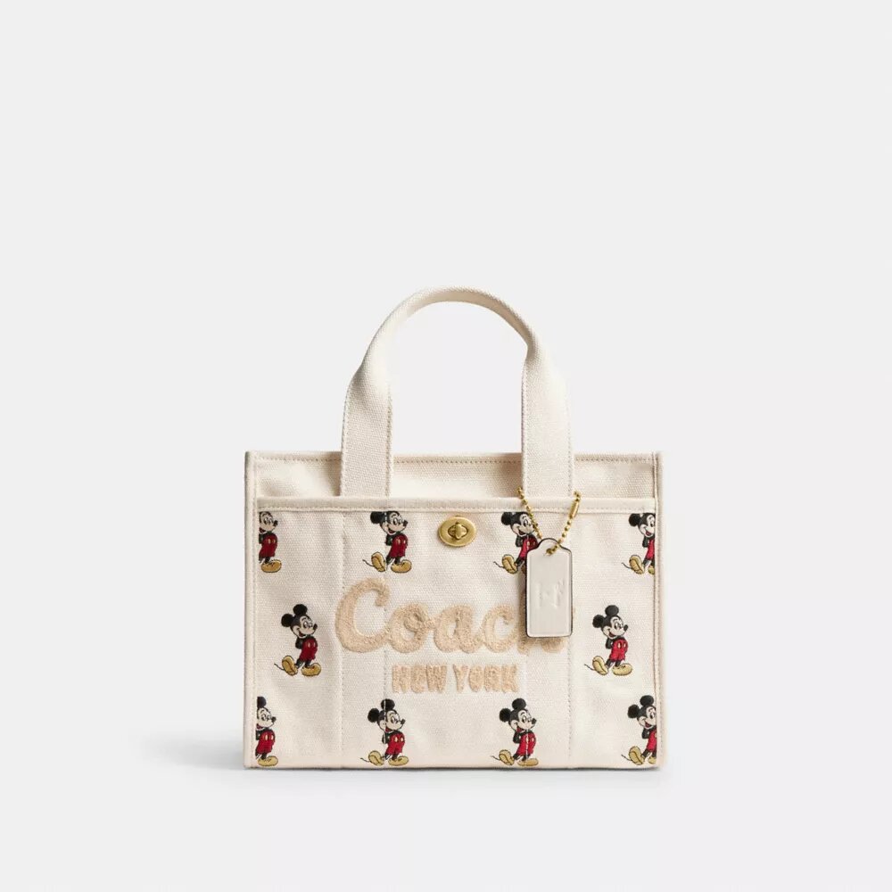 Genți Tote Disney X Coach Cargo 26 cu Mickey Mouse, din pânză de bumbac regenerativ
