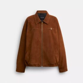 Jachetă bomber oversized din piele de căprioară Heritage C