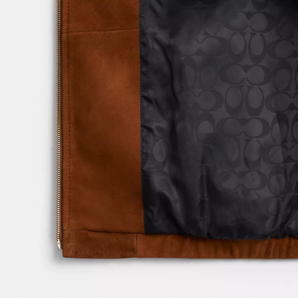 Jachetă bomber oversized din piele de căprioară Heritage C