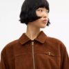 Jachetă bomber oversized din piele de căprioară Heritage C
