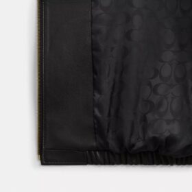 Jachetă de piele oversized cu emblemă Heritage C