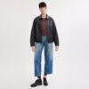 Jachetă de piele oversized cu emblemă Heritage C