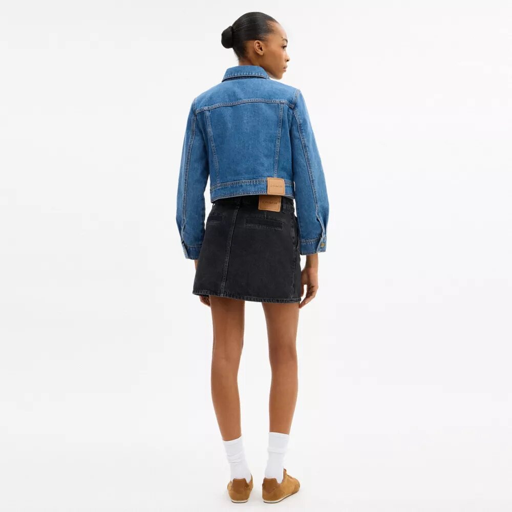 Jachetă din denim „Sculpted C” din bumbac organic
