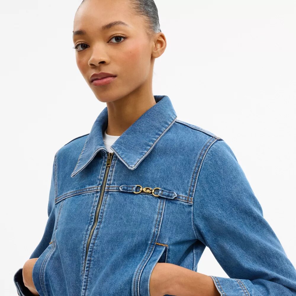 Jachetă din denim „Sculpted C” din bumbac organic