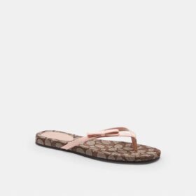 Șlapi cu fundă în modelul Jacquard Signature