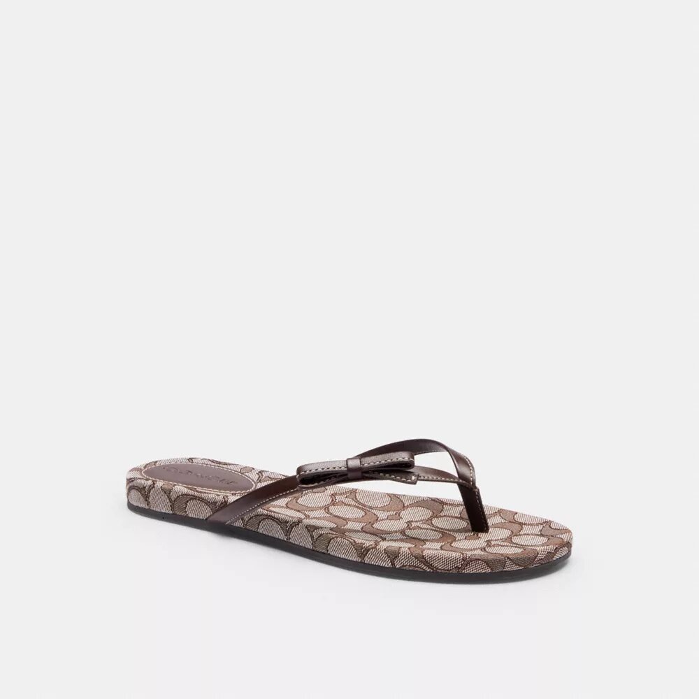 Șlapi cu fundă în modelul Jacquard Signature