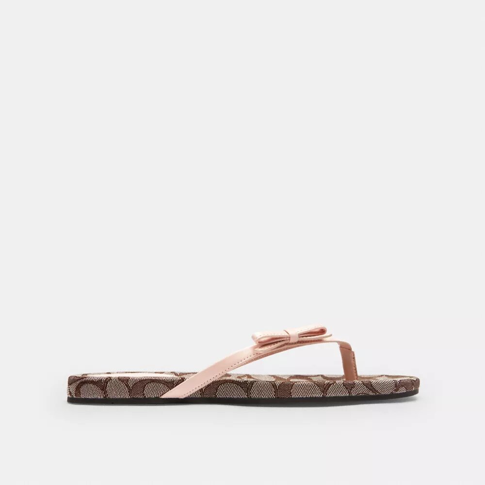 Șlapi cu fundă în modelul Jacquard Signature