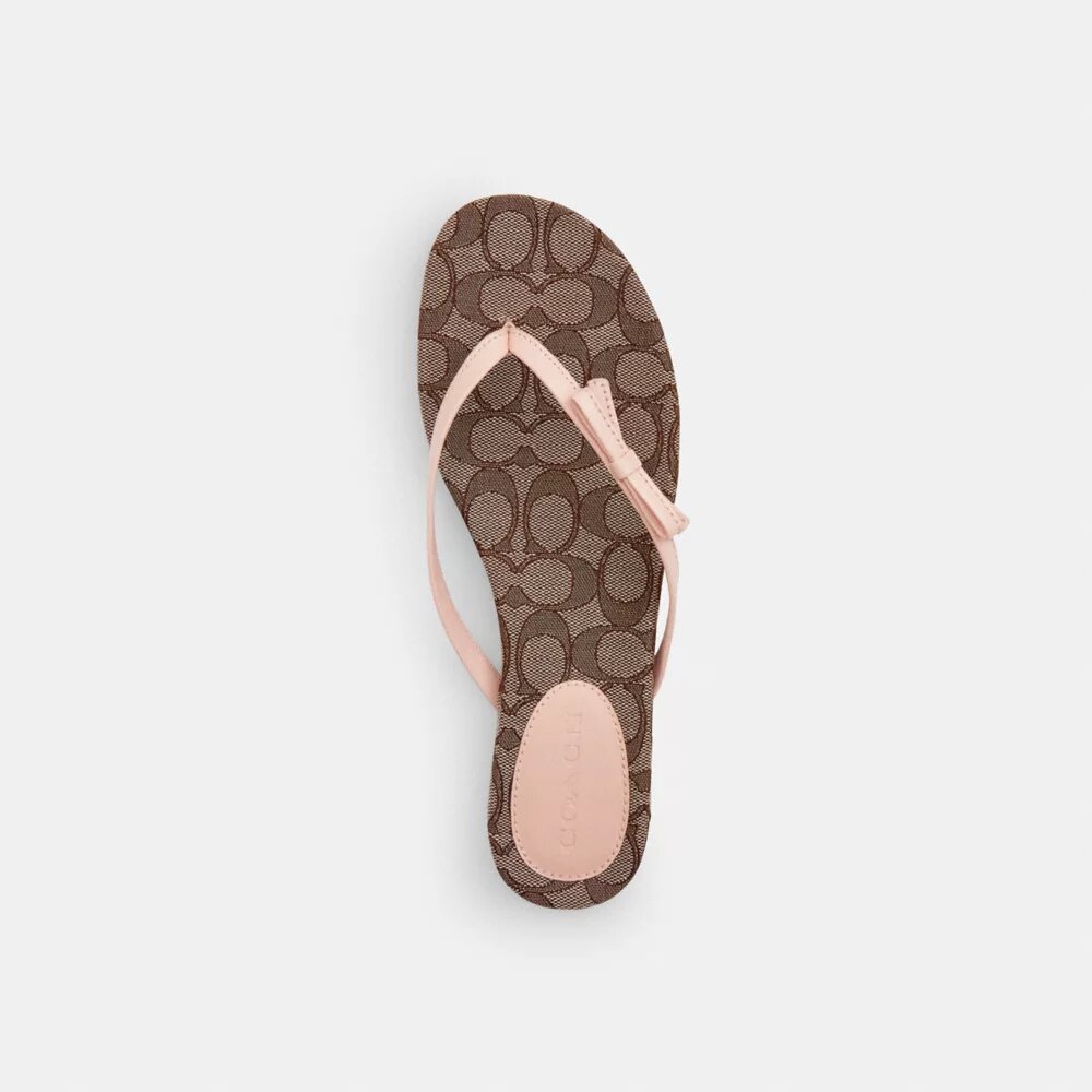 Șlapi cu fundă în modelul Jacquard Signature