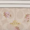 Mini husă subțire pentru actele de identitate din Signature Canvas cu imprimeu floral