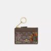 Mini-port-ID subțire din jacquard semnătura cu broderie florală