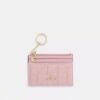 Mini Skinny Id Case din denim „Loved” cu matlasare și pandantive