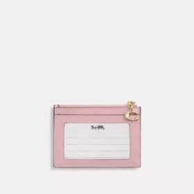Mini Skinny Id Case din denim „Loved” cu matlasare și pandantive