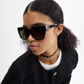 Ochelari de soare „Cat Eye” pătrați, cu ramă sculptată, model „Full Fit Maxi C”