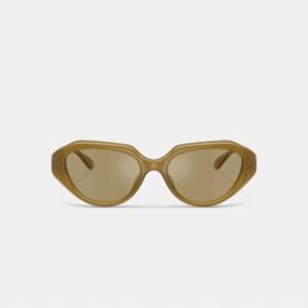 Ochelari de soare cu design geometric și detalii metalice „C”