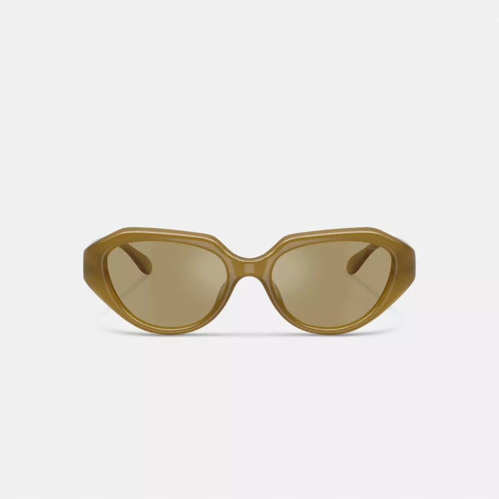 Ochelari de soare cu design geometric și detalii metalice „C”