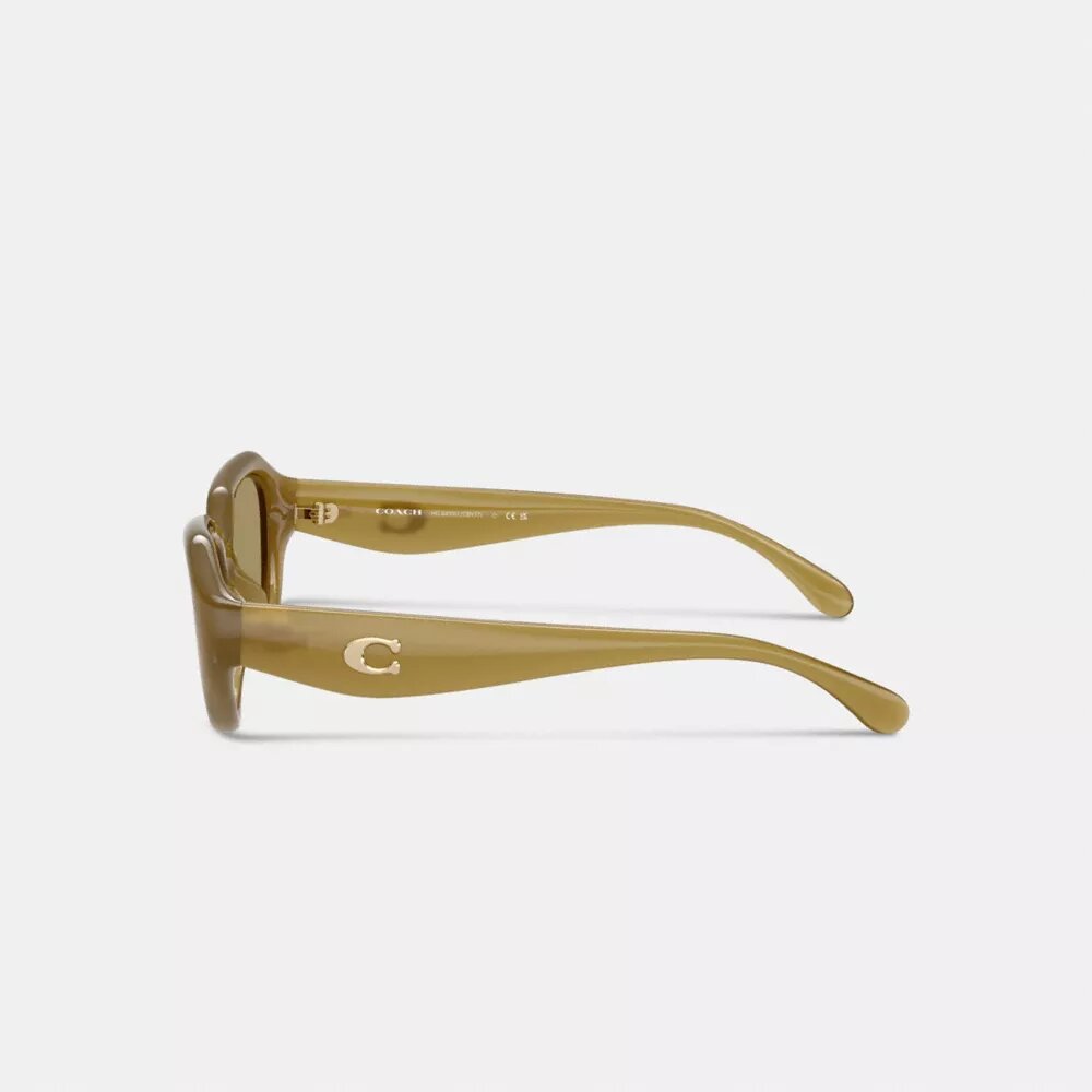 Ochelari de soare cu design geometric și detalii metalice „C”
