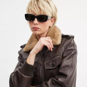 Ochelari de soare dreptunghiulari înguști cu accesorii C