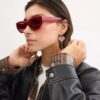 Ochelari de soare geometrici în formă de ochi de pisică