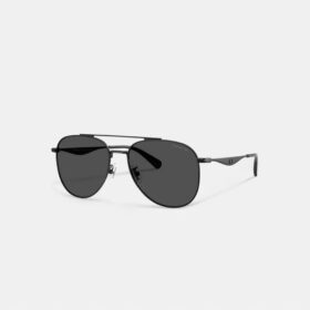 Ochelari de soare metalici de pilot cu accesorii aurii