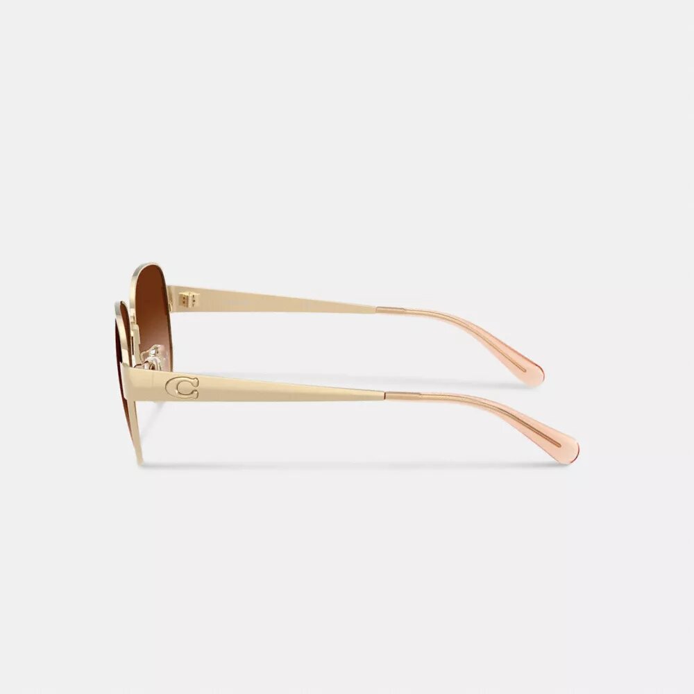 Ochelari de soare metalici de pilot cu accesorii aurii