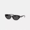 Ochelari de soare ovali tip „cat eye” cu accesorii aurii