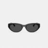 Ochelari de soare ovali tip „cat eye” cu accesorii aurii