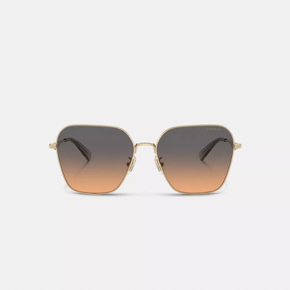 Ochelari de soare pătrați supradimensionați din metal cu accesorii „C”