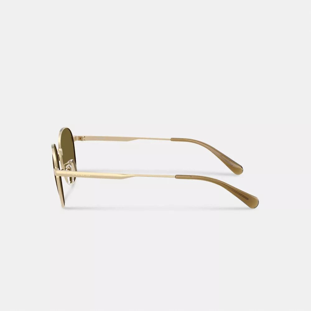 Ochelari de soare rotunzi cu etichetă metalică