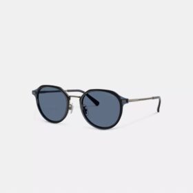 Ochelari de soare rotunzi din metal texturat